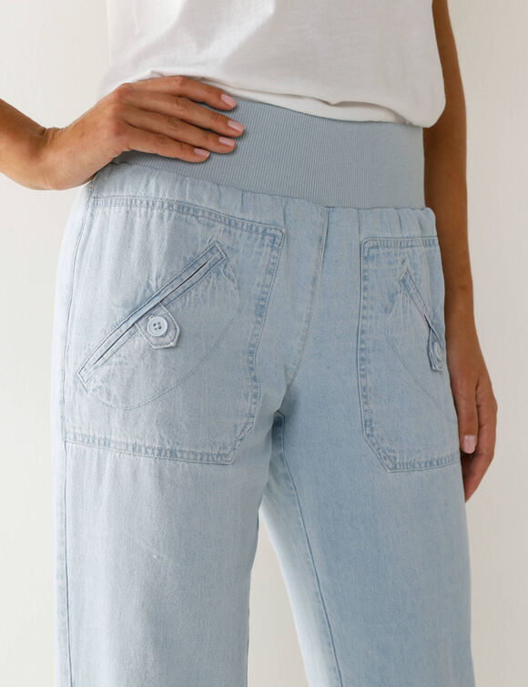 Jean blousant taille élastiquée (bleached clair) Jean blousant taille élastiquée (bleached clair)